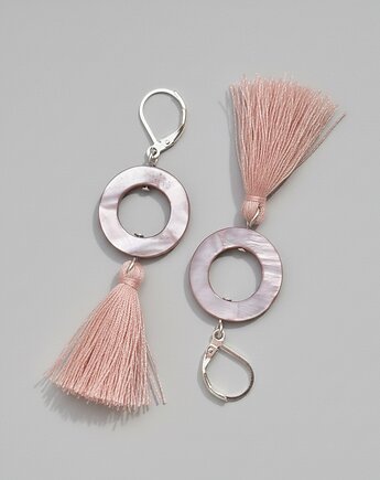 Kolczyki kółka z masy perłowej z chwostami, All My Jewelry