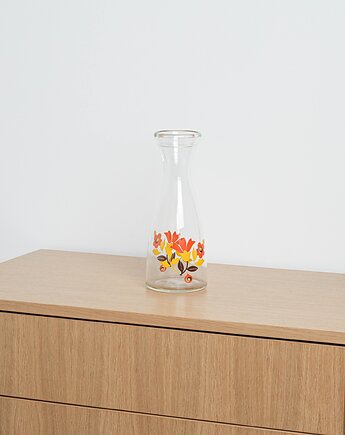 Karafka szklana, włoski design, lata 70, produkcja: Włochy, Przetwory design