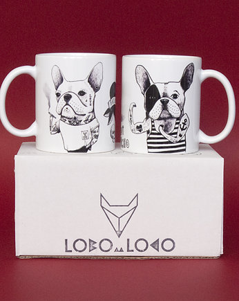 Komplet kubków z buldogiem francuskim, Friedman Jewelry