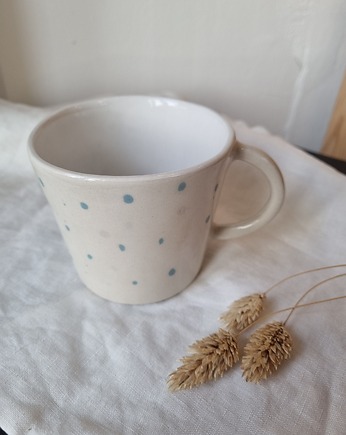 Kubek ceramiczny ręcznie malowany KROPKI, krusz art