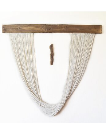 Makrama dekoracja ścienna ze starym drewnem dekoracja japandi wabi-sabi /4/, Galeriai