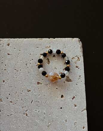 Pierścionek elastyczny Cytryn, Chmolowska Jewellery