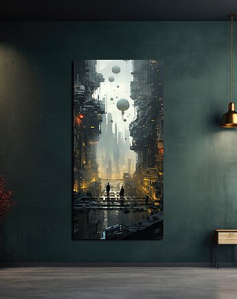 Futurystyczna Japonia, Cyberpunk - Plakat - Loft, Minimalizm, Black Sapphire Art
