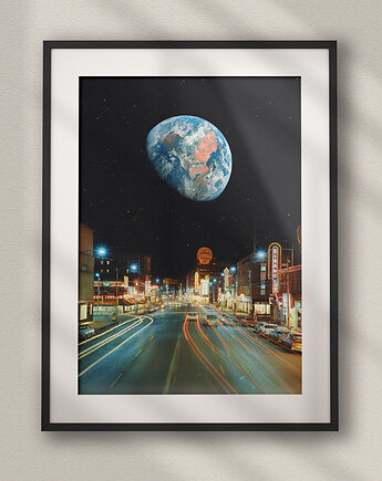 Plakat Nocna przejażdżka - Kolaż Fine Art - Dekoracja Ścienna Do Salonu, DAPIDOKA