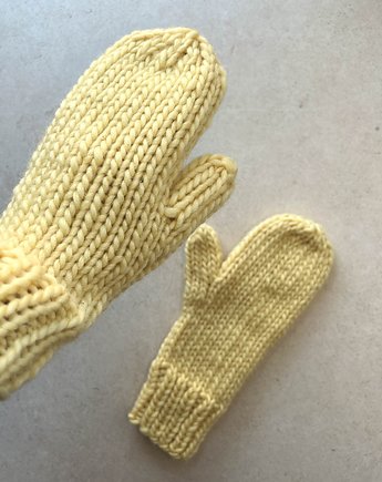 Zimowe wełniane rękawiczki Buran jasno żółte, Made by Jaga