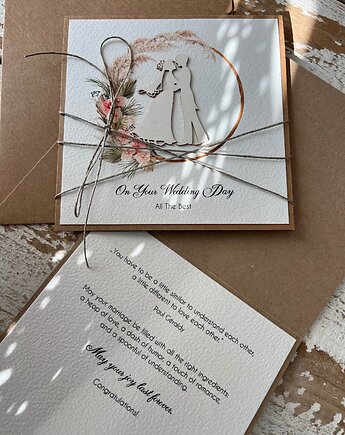 Stylowa kartka ślubna z kopertą Wedding Day, sorte