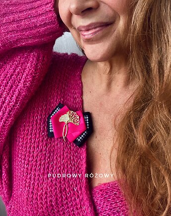 Brosza GINKO Nowość Glamour, Pudrowy Różowy