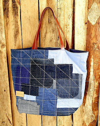 Torba shopper patchwork denim, DROPS