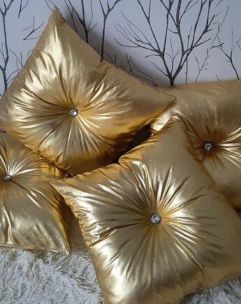 Poduszki dekoracyjne komplet 2 sztuk złota 40x40, Lustro z pasją