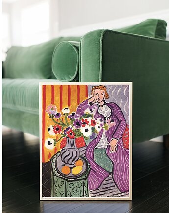 Matisse obraz,kwiaty, kolorowa dekoracja ścienna, plakat,, black dot studio