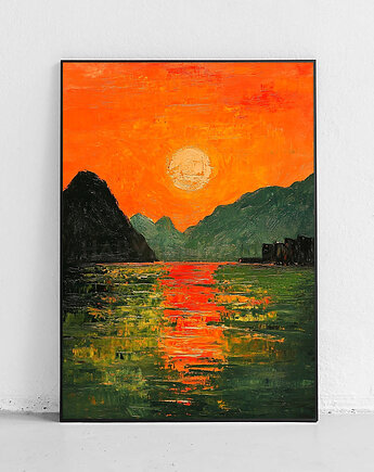 Plakat Zachód słońca nad wodą, Harvest Maison