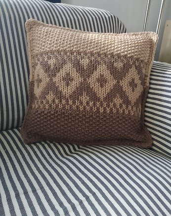 Poszewka dziergana żakardowa, Sparklyyarn