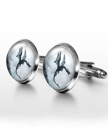 Czarny smok - spinki do mankietów, yenoo