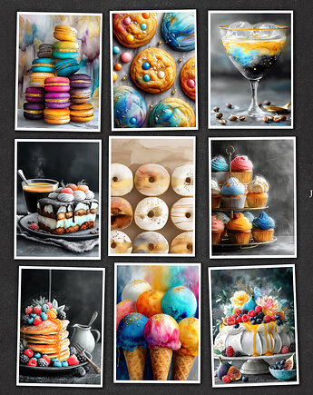 Słodkości - zestaw 9 grafik, JBJart Justyna Jaszke
