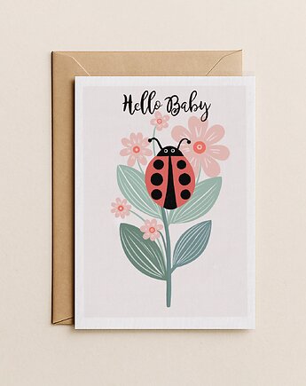 Kartka  na Narodziny dziecka - Hello Baby, Mint In Paper