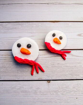 Świąteczne kolczyki bałwanek handmade, Kaikki