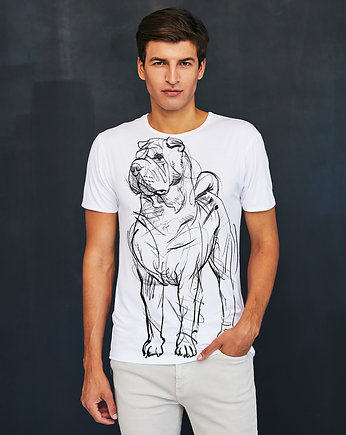 Shar Pei Dog Men's T-shirt white, SELVA