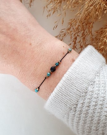 Bransoletka z onyksem i turkusem, LEI handmade 