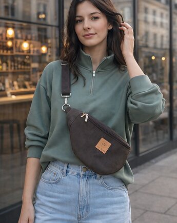 Nerka z wodoodpornego nubuku eko Czekoladowa, sabi tatka