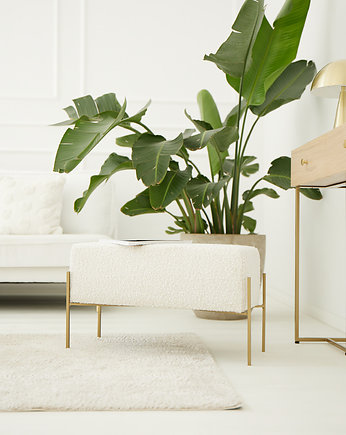 BROOKE GOLD - puf w ekskluzywnej tkaninie, Papierówka Simple form of furniture