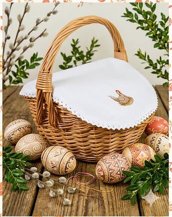 Serwetka do koszyka Wielkanocnego KURA owal, Monart