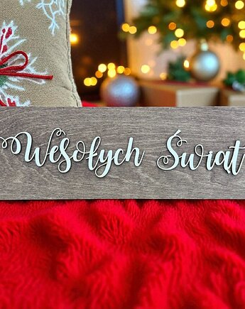 Tabliczka Wesołych Świąt Ozdoba Rekwizyt do Zdjęć, STREET WOOD