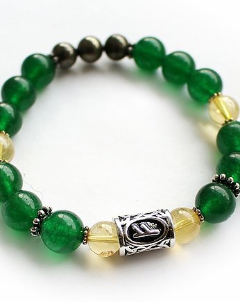 Piryt jadeit cytryn runa fehu, KEIT