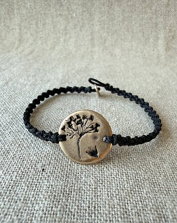 Bransoletka sznurkowa z detalem z brązu, Metalova Magia