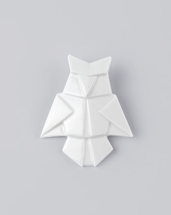 Broszka Porcelanowa Origami Sowa Biała, StehlikDesign
