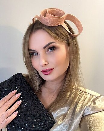 Fascynator MELODY ŁOSOSIOWY  /oraz inne kolory, MONIKA SAXTON LUXURIOUS MILLINERY