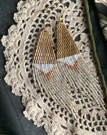 Kolczyki boho hippie etno koraliki szklane, Radoshka