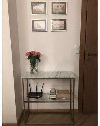 ARIANA - konsola z marmurem i szklaną półką, Papierowka Simple form of furniture