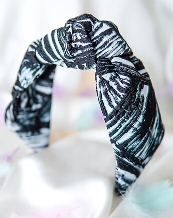 Opaska na włosy z węzłem czarne linie, roskosh