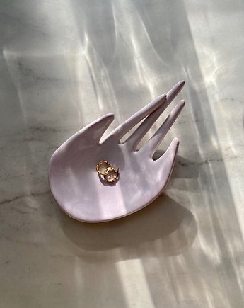 Ceramiczna Dłoń Podstawka na Biżuterię Lolipop Pudrowy Róż, Maison Fragile
