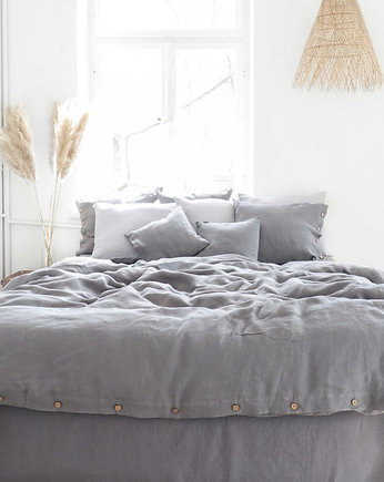 Lniana Poszewka Na Kołdrę GUZIKI TRUE GRAY, so linen!