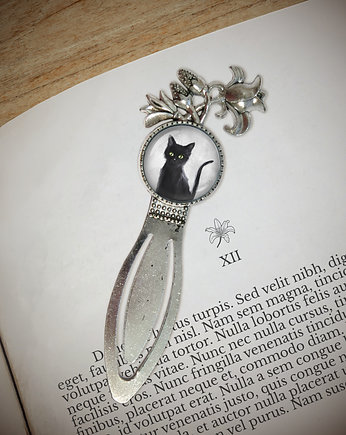 Zakładka do książki - Czarny kot - lilia, yenoo