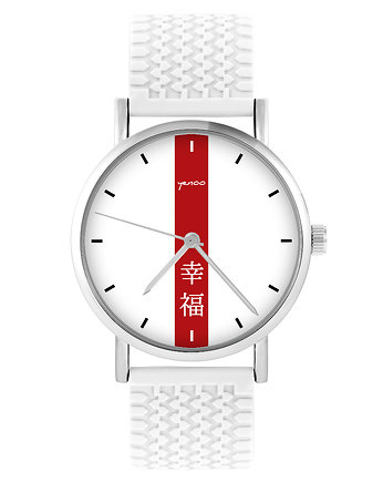 Zegarek - Szczęście - silikonowy, biały, yenoo