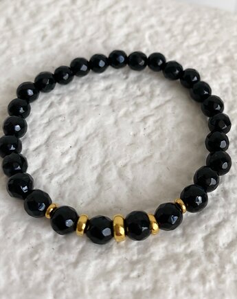 Bransoletka onyksy- srebro 925 pozłacane, Coccola JEWELLERY