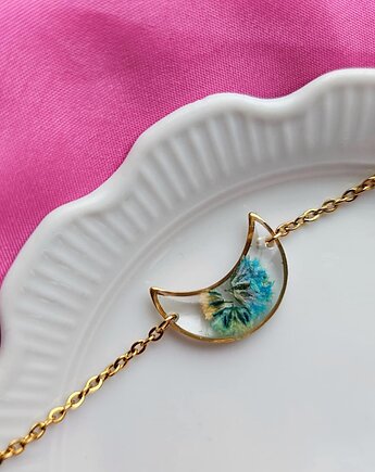 Bransoletka księżyc z turkusową gipsówką, Kwiatostany