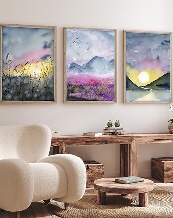 Zestaw 3 prac. Pejzaże, Malgorzata Domanska