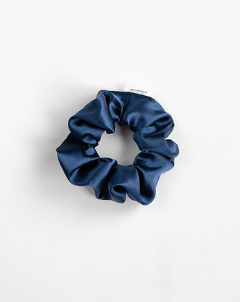 Scrunchie SATIN granatowa, wu handmade
