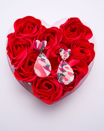 Kolczyki listki z fakturą, Dwie Gliny