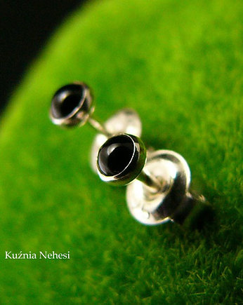 Kolczyki Drobinki Sztyfty - Onyks Srebro, Kuźnia Nehesi