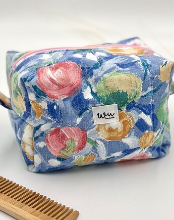 Kosmetyczka kostka Kwiaty, wu handmade