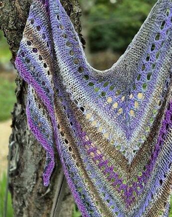 Lawenda 2 / chusta z Noro, agat handmade