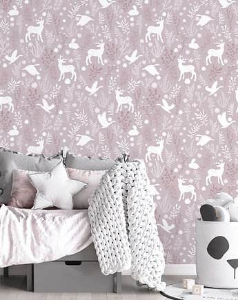 Tapeta Kids. Las. Pudrowy róż., Patternosophy