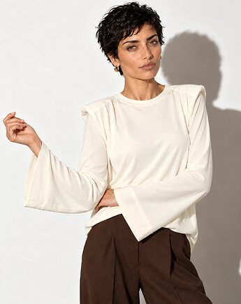 Longsleeve Quiet ribbed ecru, Patchouli
