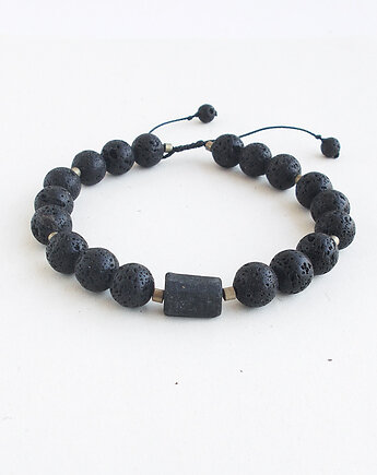 Turmalin i lawa czarna bransoletka, galeria nuit