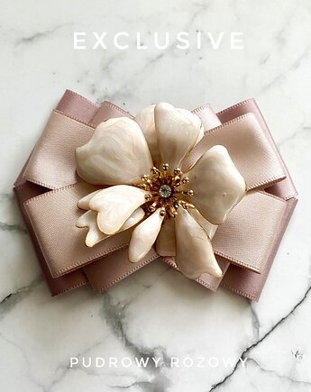 Brosza z niesamowitym perłowym Kwiatem 3d NEW, Pudrowy Różowy