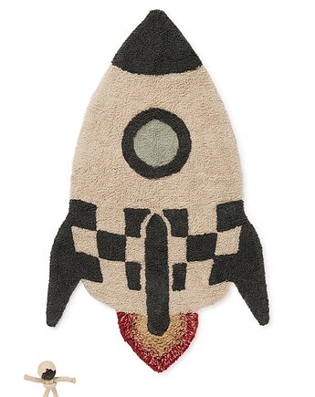 Dywan bawełniany Rakieta do prania w pralce, "Mom, I want to be an astronaut", Lorena Canals